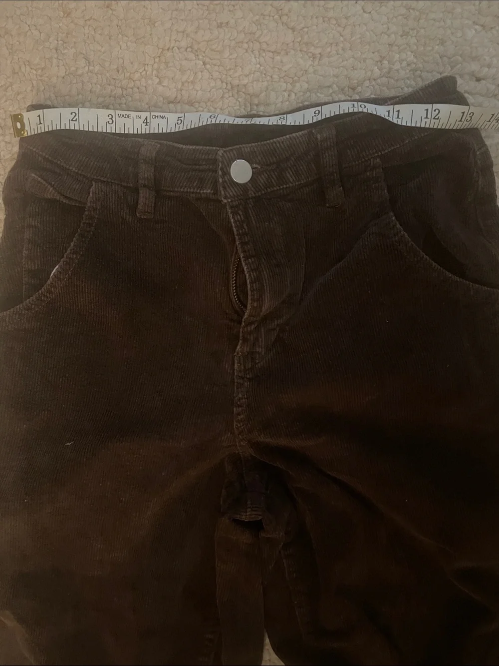SHEIN Boot Cut Corduroy Pants Duo in Rust and Dark Brown SzM - Picture 2 of 6